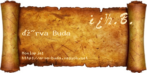 Árva Buda névjegykártya